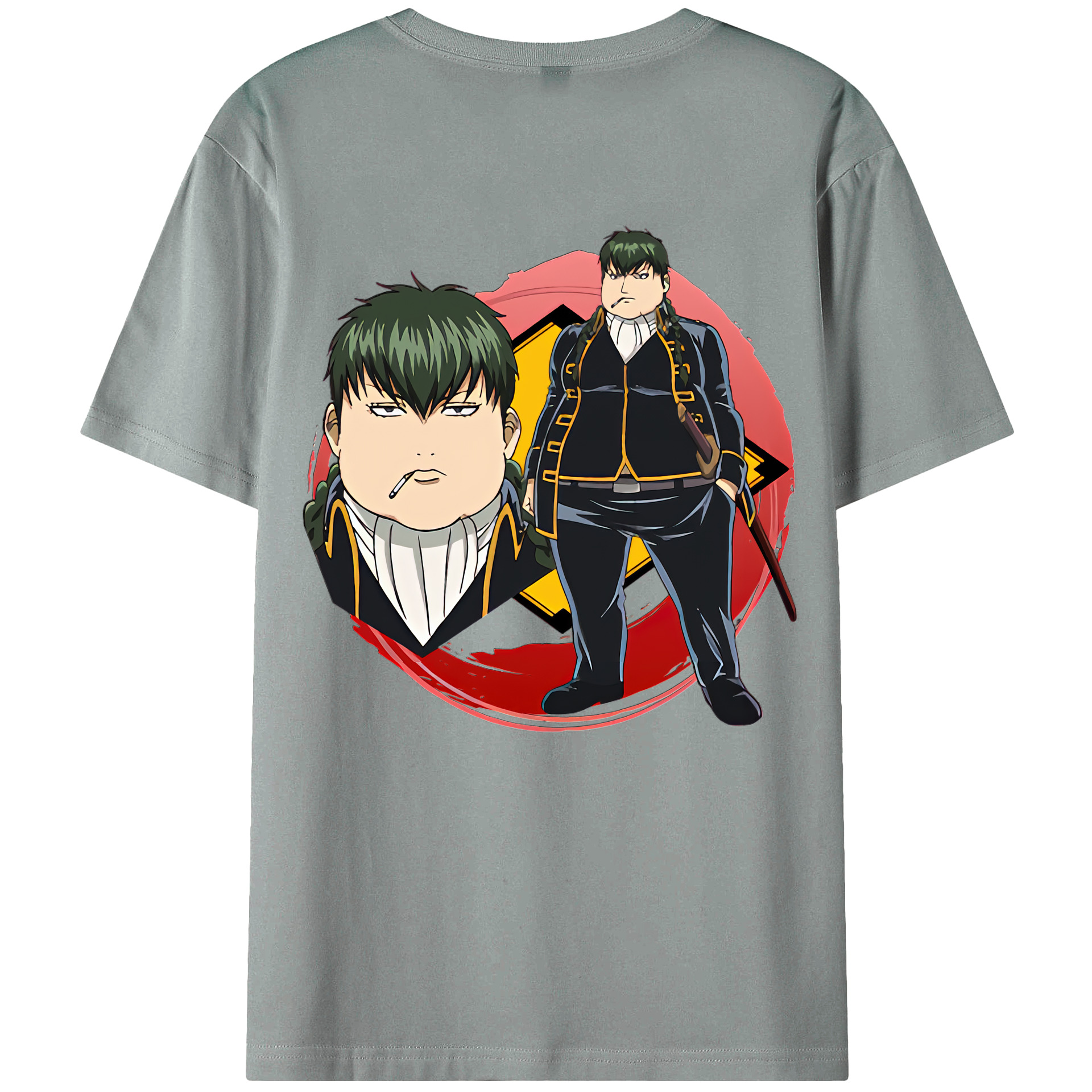 （画像用） ぎんたま 坂田銀時（さかたぎんとき） 神楽 志村新八（しむら しんぱち） GINTAMA Sakata Gintoki Kagura Shimura Shinpachi 綿100％ メンズ半袖Tシャツ（バックプリント） 通気性